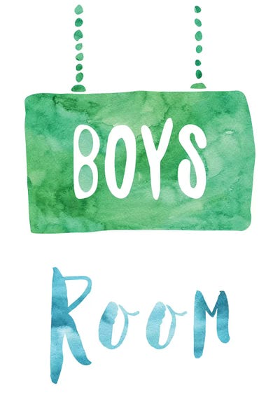 Boys Room Green & Blue Watercolour