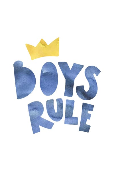 Boys Rule Watercolour by Pixy Paper art print