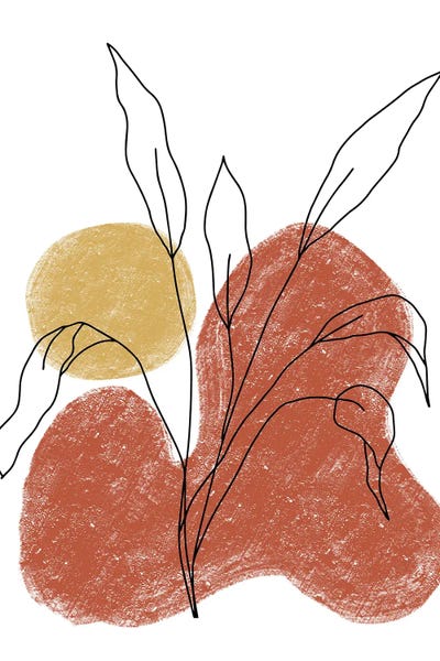 Dalia Chalk Red Floral by Pixy Paper art print