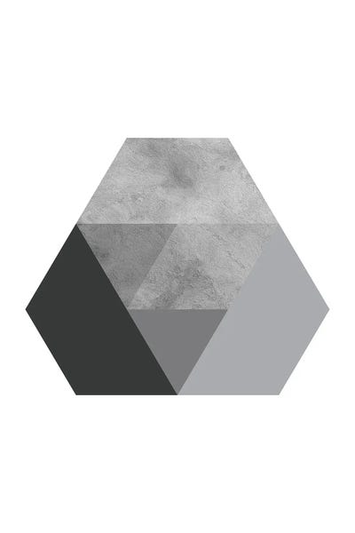 Geometric Grey And Black Hexagon by Pixy Paper canvas print