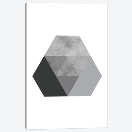 Geometric Grey And Black Hexagon Canvas Print #PXY1038} by Pixy Paper Canvas Art
