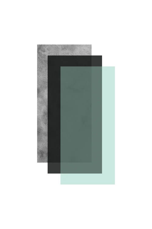 Geometric Mint And Black Rectangles