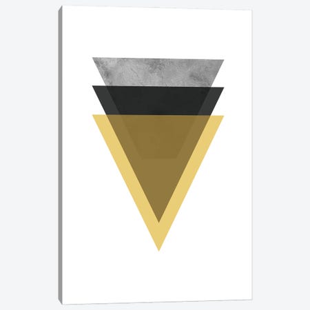 Geometric Mustard And Black Triangles Canvas Print #PXY1048} by Pixy Paper Art Print