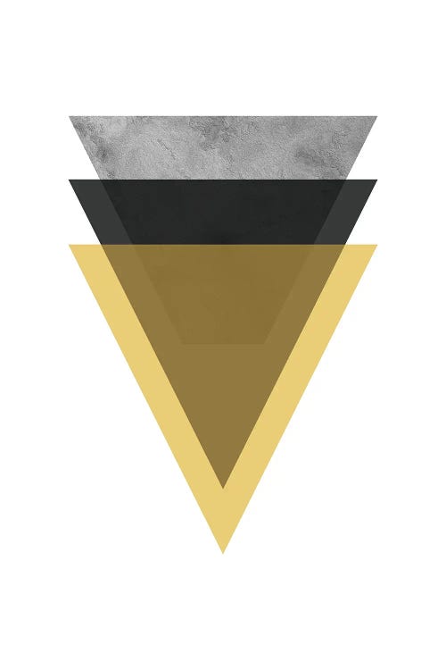 Geometric Mustard And Black Triangles