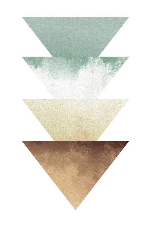 Green And Beige Watercolor Triangles