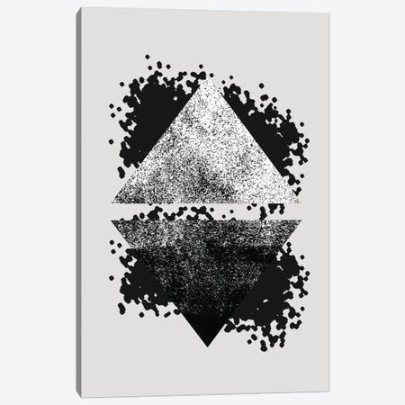 Graffiti Black And Grey Reflective Triangles Canvas Print #PXY1059} by Pixy Paper Canvas Art