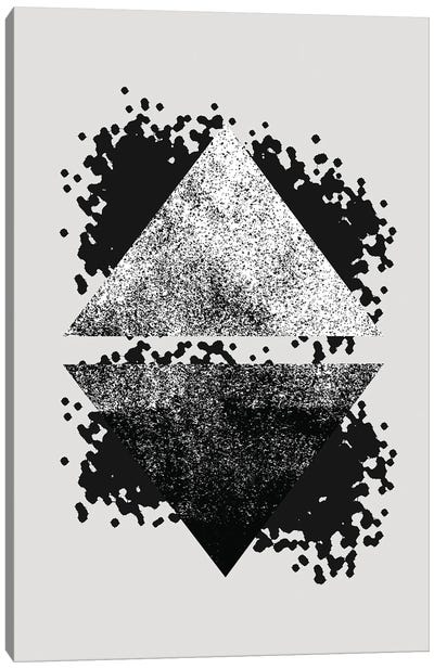 Graffiti Black And Grey Reflective Triangles Canvas Art Print - Pixy Paper