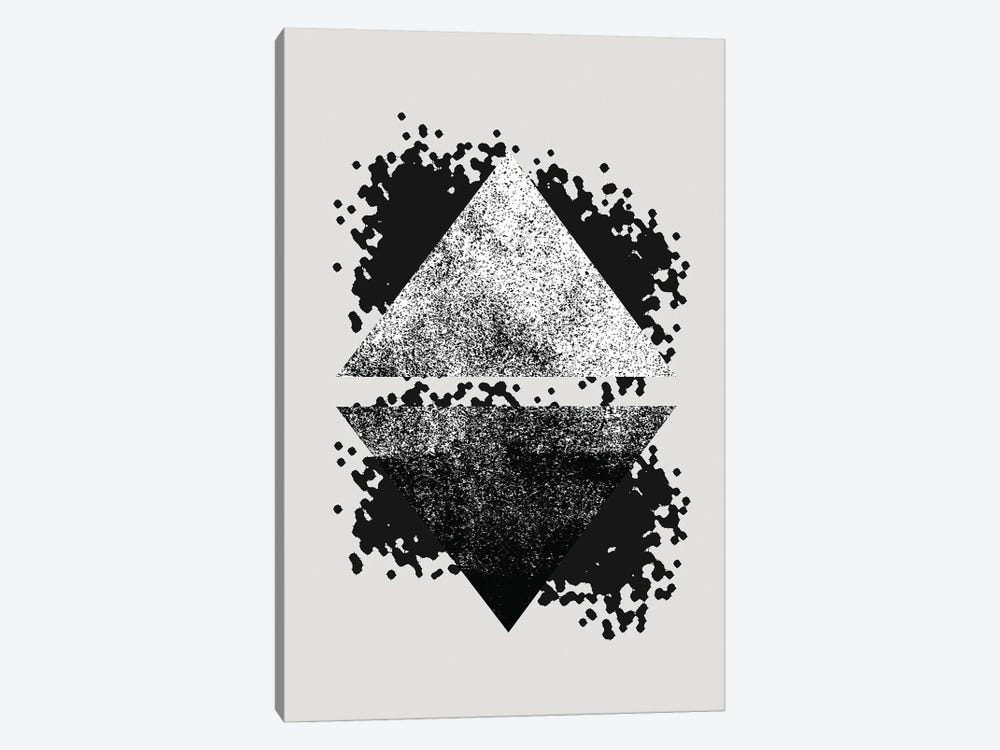 Graffiti Black And Grey Reflective Triangles by Pixy Paper 1-piece Canvas Art Print