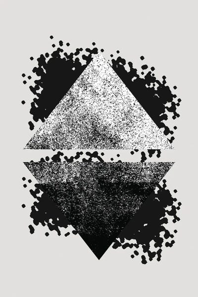 Black & White Minimalist Décor: Graffiti Black And Grey Reflective Triangles by Pixy Paper