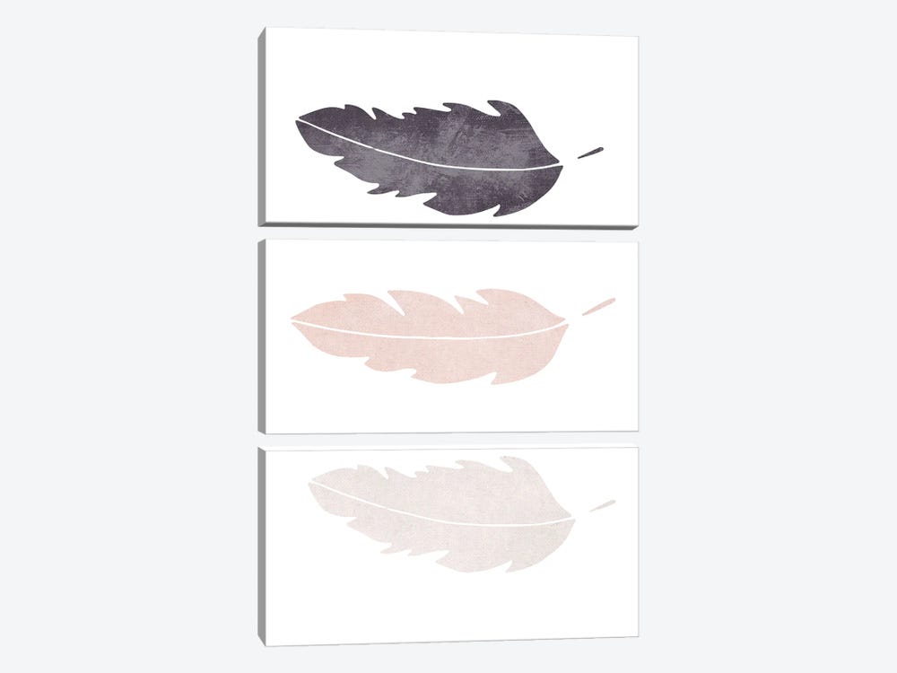 Feathers Pink Cotton by Pixy Paper 3-piece Art Print