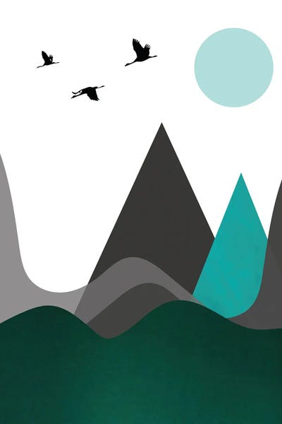 Pixy Paper: Hills And Mountains Emerald by Pixy Paper