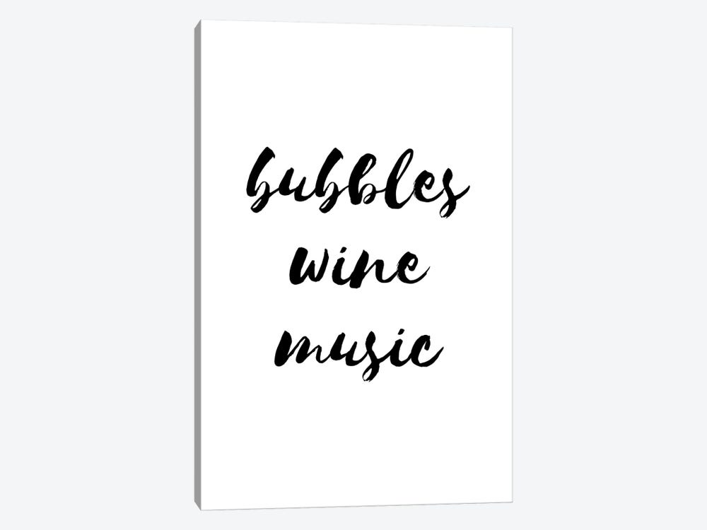 Bubbles Wine Music by Pixy Paper 1-piece Canvas Artwork