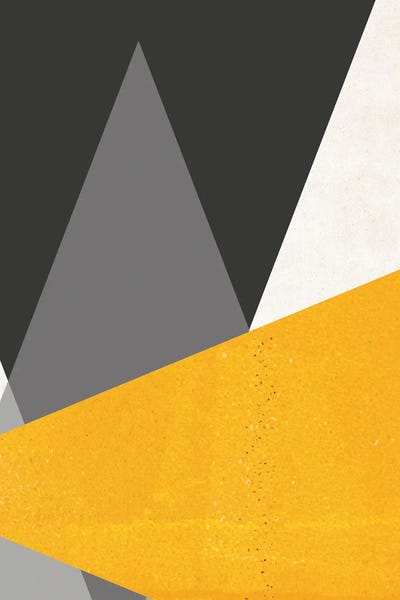 Large Triangles Mustard by Pixy Paper canvas print