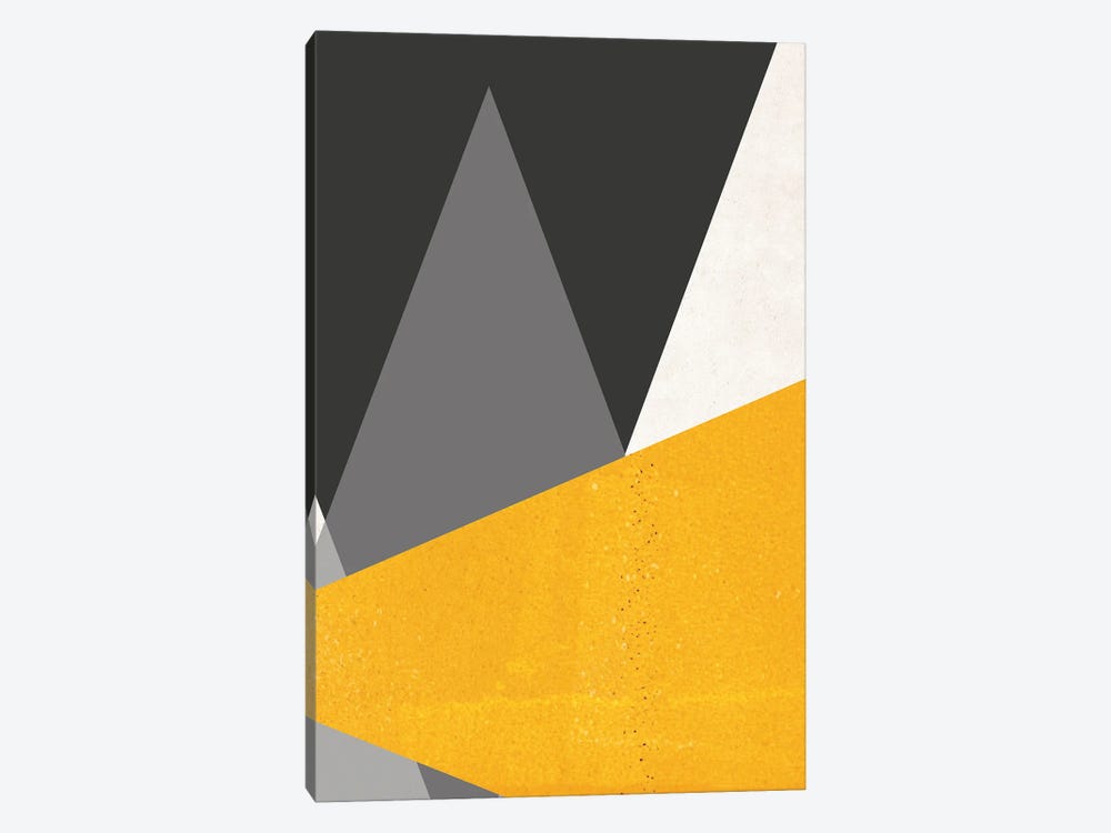 Large Triangles Mustard by Pixy Paper 1-piece Canvas Print