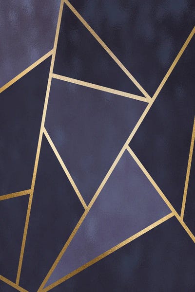 Lux Navy And Gold Geo by Pixy Paper metal wall art