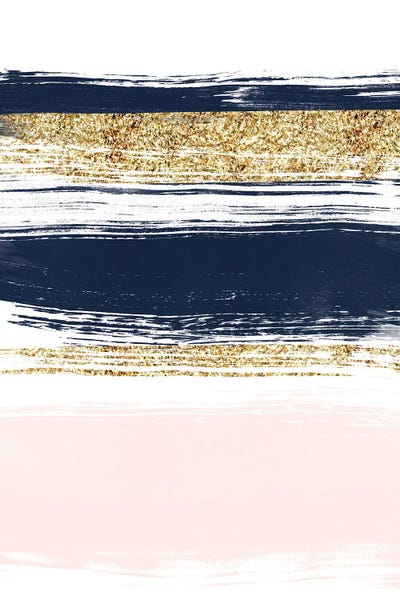 Pixy Paper: Lux Navy And Pink Paint Stripes by Pixy Paper
