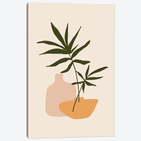 Mica Plant Pots Beige I Canvas Print #PXY1095} by Pixy Paper Art Print