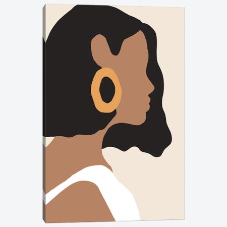 Mica Girl With Earring VI Canvas Print #PXY1098} by Pixy Paper Canvas Wall Art