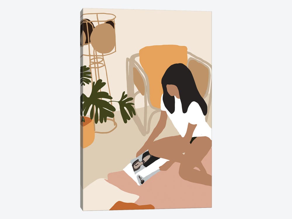 Mica Girl With Magazine IV by Pixy Paper 1-piece Art Print