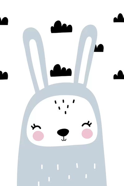 Pixy Paper: Bunny Blue With Clouds Scandi by Pixy Paper