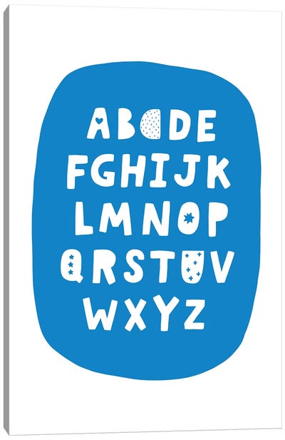 ABC Blue Bubble Canvas Art Print - Full Alphabet Art