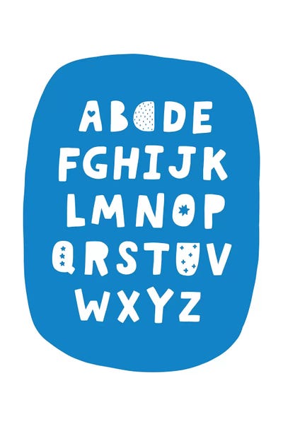 Full Alphabet: ABC Blue Bubble by Pixy Paper