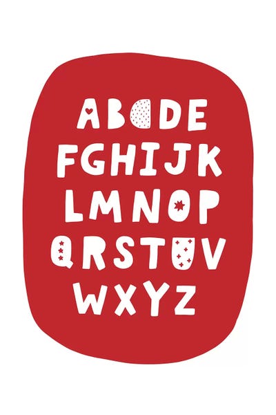 ABC Red Bubble by Pixy Paper canvas print