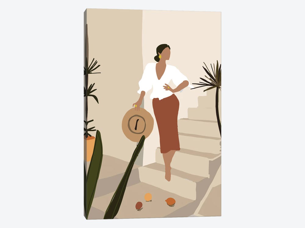 Mica Girl On Stairs VIII by Pixy Paper 1-piece Canvas Artwork