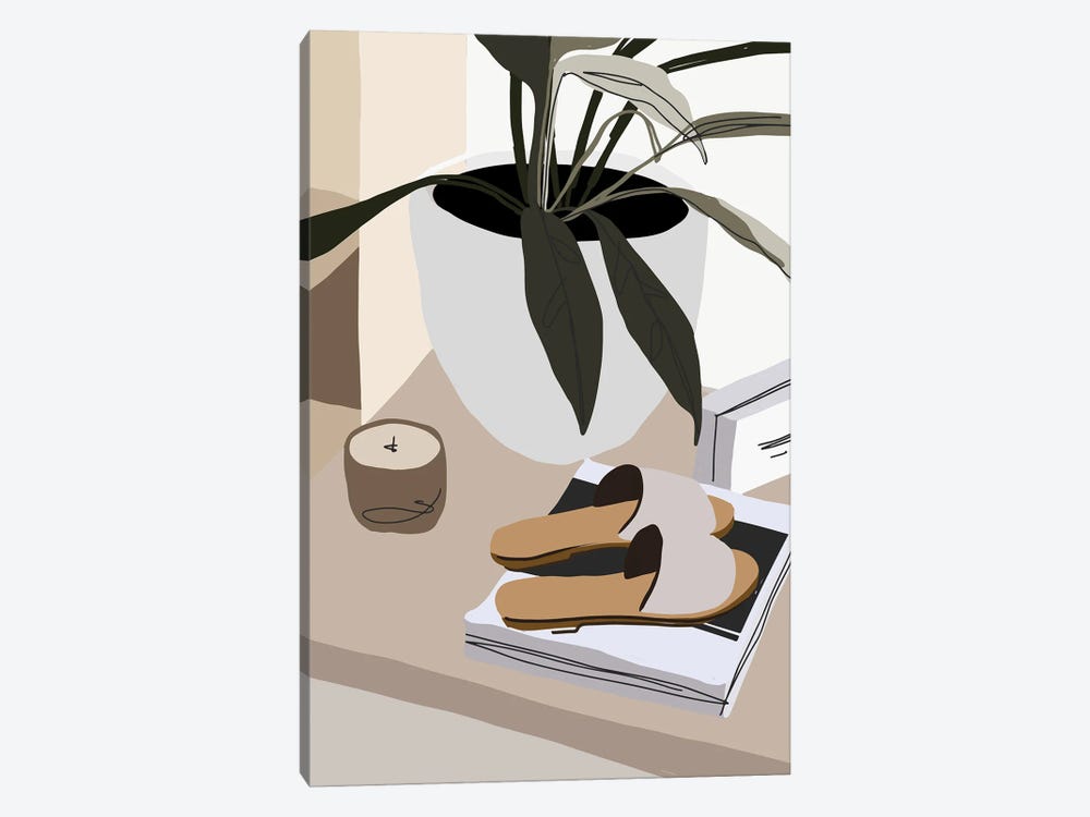 Mica Shoes And Plant IX by Pixy Paper 1-piece Art Print
