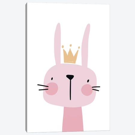 Bunny Pink Canvas Print #PXY110} by Pixy Paper Canvas Artwork