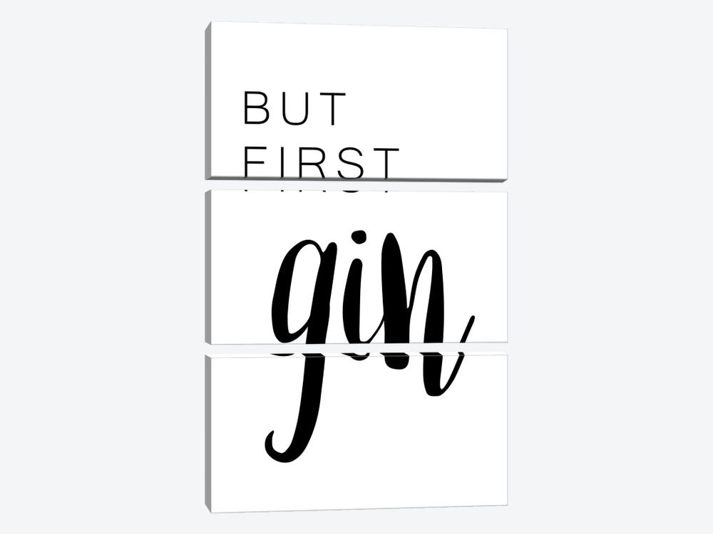 But First Gin by Pixy Paper 3-piece Canvas Artwork