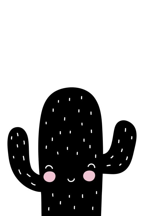 Cactus Black And White Scandi by Pixy Paper wall art