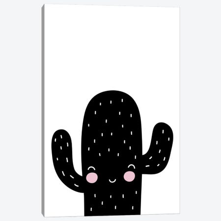 Cactus Black And White Scandi Canvas Print #PXY117} by Pixy Paper Canvas Art Print
