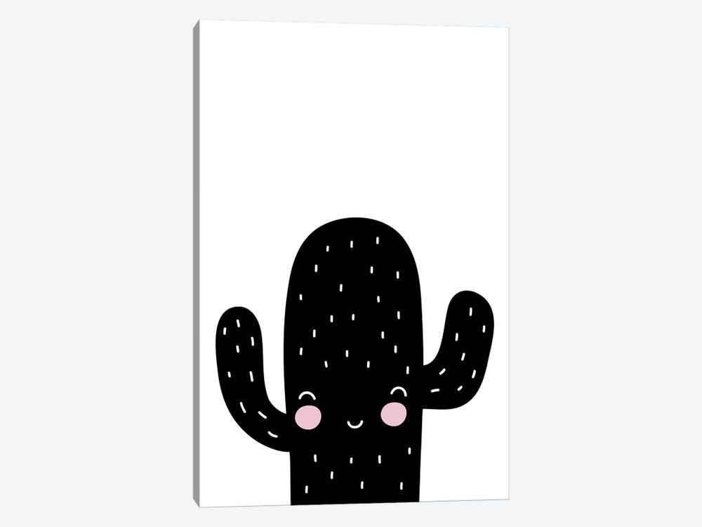 Cactus Black And White Scandi by Pixy Paper 1-piece Canvas Art Print