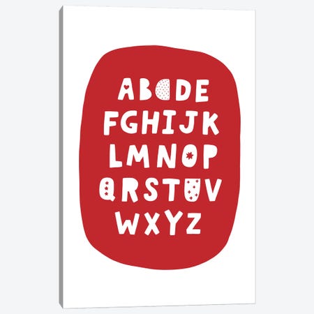ABC Red Bubble Canvas Print #PXY11} by Pixy Paper Art Print
