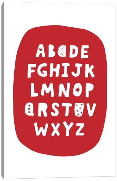 ABC Red Bubble Canvas Art Print - Full Alphabet Art