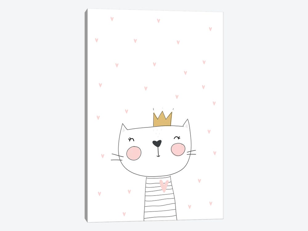 Cat With Crown Stars by Pixy Paper 1-piece Art Print