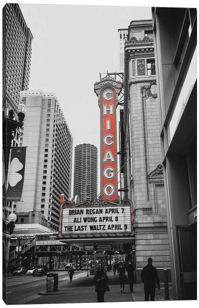 Chicago Theatre Red Canvas Art Print - Pixy Paper