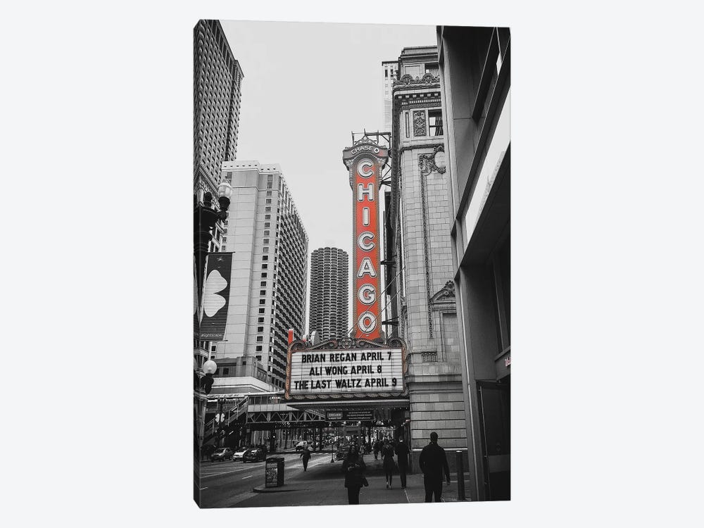 Chicago Theatre Red by Pixy Paper 1-piece Canvas Print