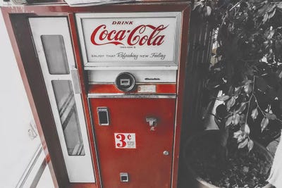 Coca Cola Machine by Pixy Paper metal wall art