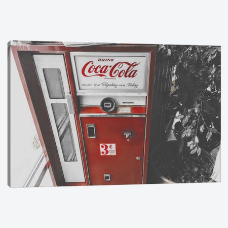 Coca Cola Machine Canvas Print #PXY128} by Pixy Paper Art Print