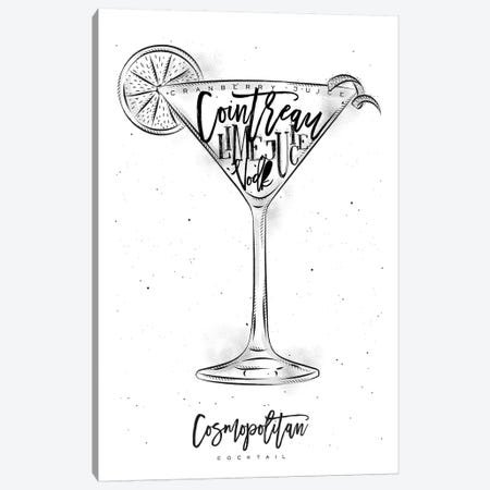 Cosmopolitan Cocktail White Background Canvas Print #PXY136} by Pixy Paper Canvas Print
