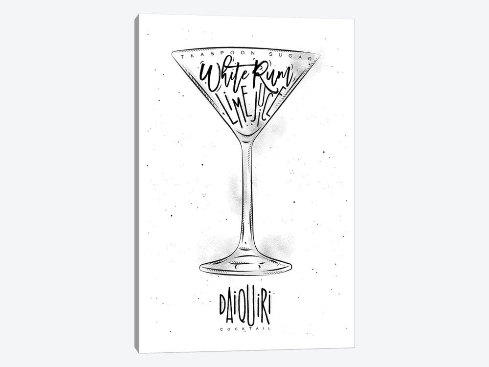 Daiquiri Cocktail White Background by Pixy Paper 1-piece Canvas Wall Art