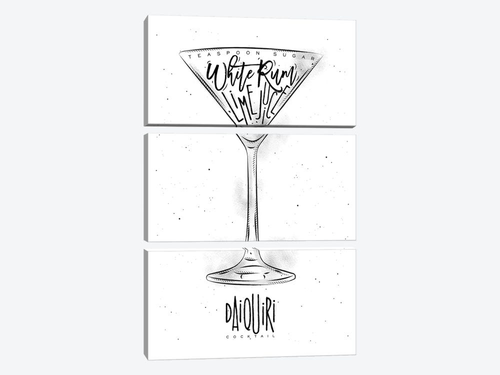Daiquiri Cocktail White Background by Pixy Paper 3-piece Canvas Art