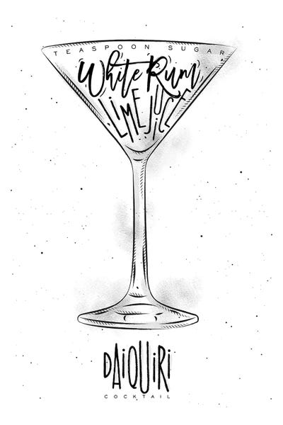 Daiquiri: Daiquiri Cocktail White Background by Pixy Paper