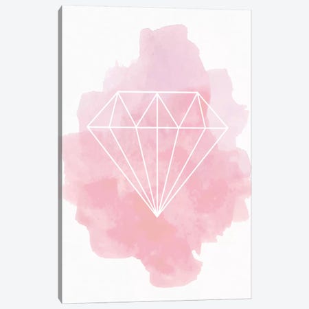 Diamond Pink Watercolour Canvas Print #PXY148} by Pixy Paper Canvas Print