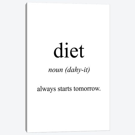 Diet Meaning Canvas Print #PXY149} by Pixy Paper Art Print