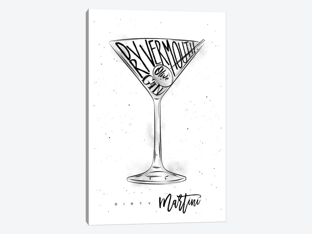 Dirty Martini White Background by Pixy Paper 1-piece Canvas Art