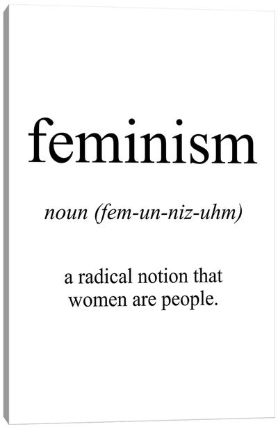 Feminism Meaning Canvas Art Print - Funny Typography Art