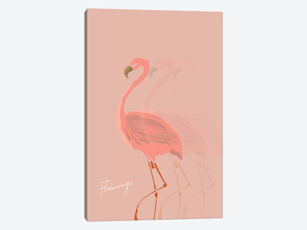 Flamingo Shadow by Pixy Paper 1-piece Canvas Art Print